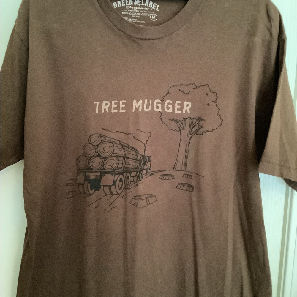 Tree mugger Brown Graphic Tee sku240. Organic